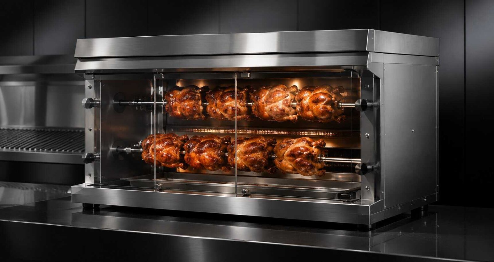 Equipos para asaderos de pollo en acero inoxidable