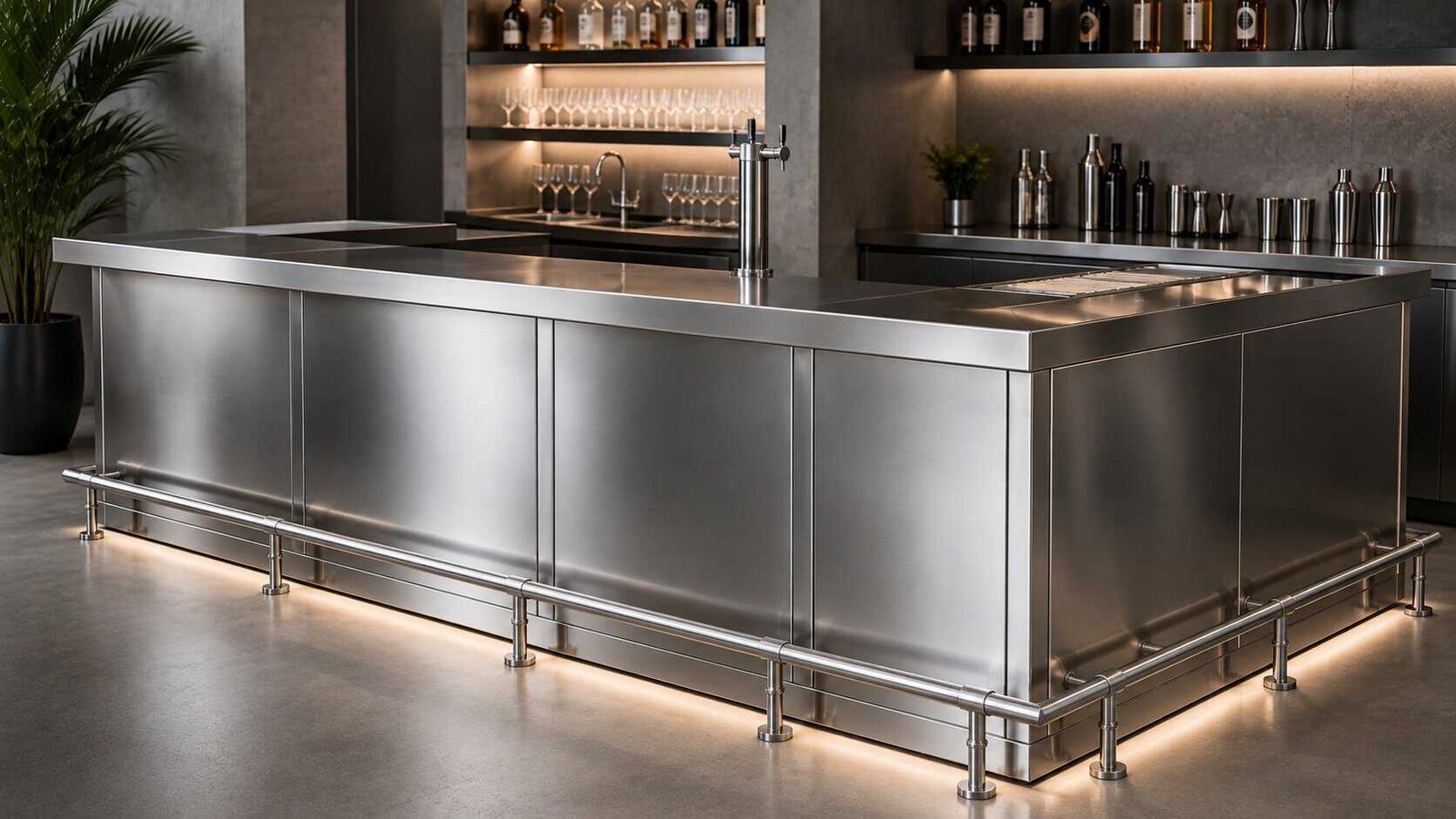 Barra modular en acero inoxidable