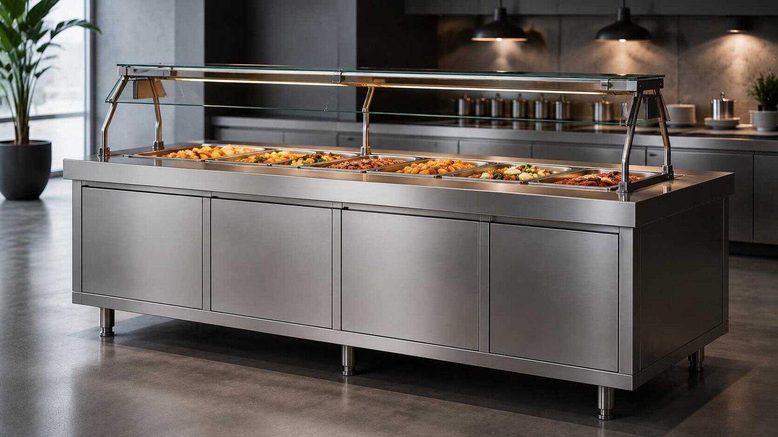 Barras de buffet en acero inoxidable