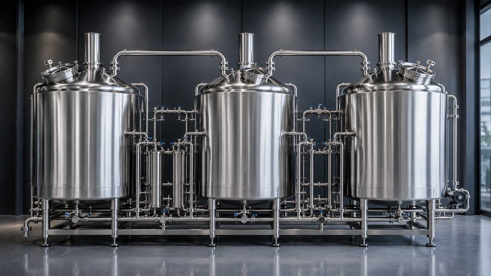 Planta de cerveza artesanal sistema de 3 vasijas