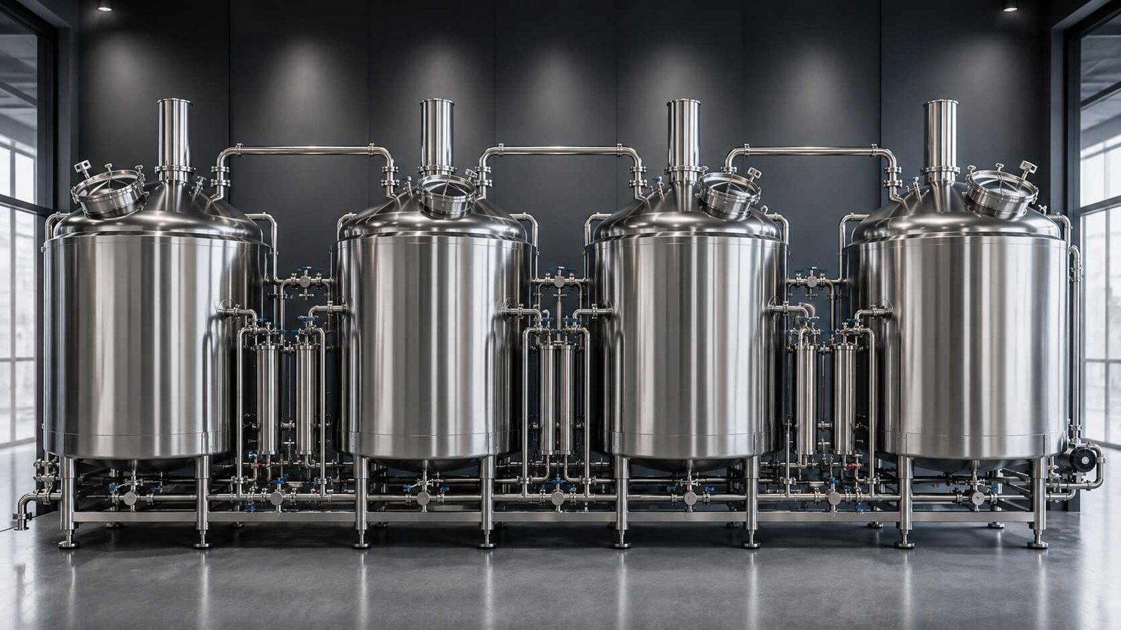 Planta de cerveza artesanal sistema de 4 vasijas